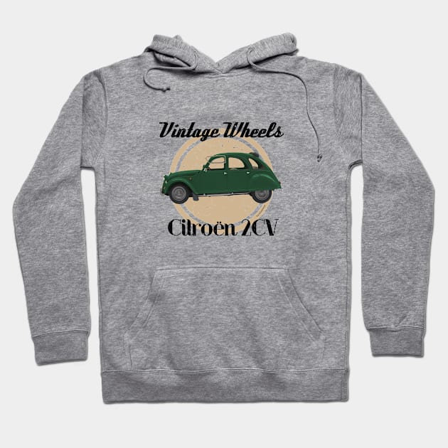 Vintage Wheels - Citroën 2CV Hoodie by DaJellah